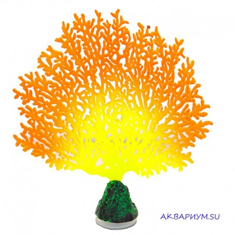 Флуоресцентная декорация Коралл веерный оранжевый