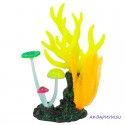 Флуоресцентная декорация Морские кораллы желтые