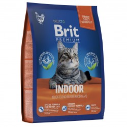 Корм Brit Premium Cat Indoor с курицей для кошек домашнего содержания