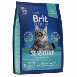 Корм Brit Premium Cat Sensitive с индейкой и ягненком для кошек с чувствительным пищеварением